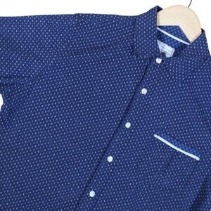 Colours Alexander Julian Mens Small Dot Print Short Sleeve Button Down Shirt